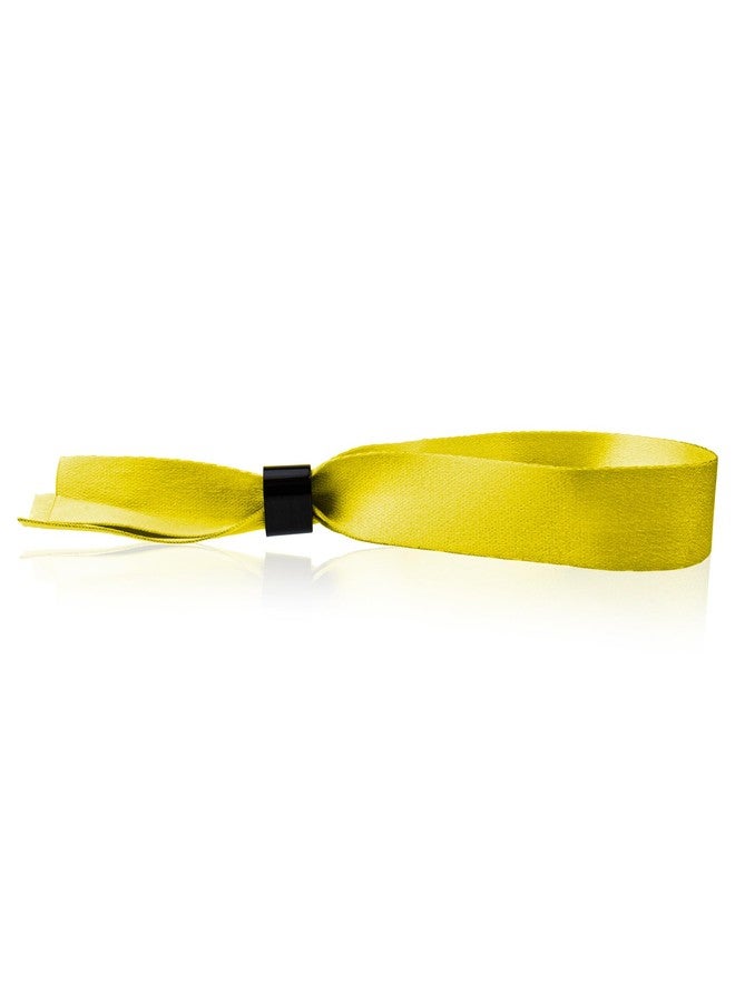 Wristco 100 Yellow Cloth Event Wristbands – Plastic Closure to Prevent Transfer or Reuse – Premium-Grade Fabric Bracelets for Party Entry, Summer Camp, VIP Identification, Drink Ticket ID - Image 1